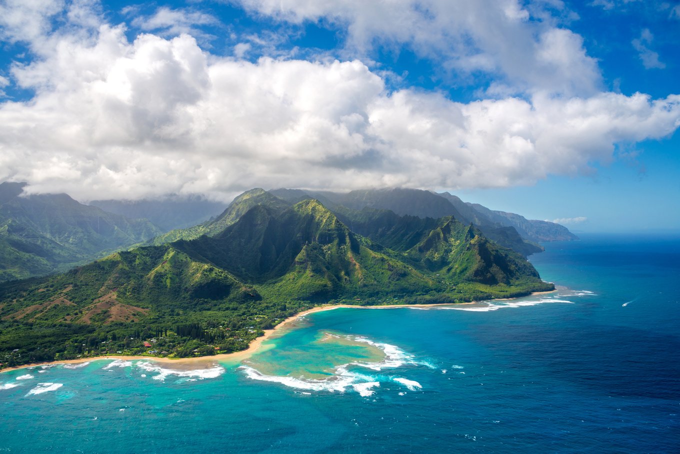 View on Napali Coast on Kauai island on Hawaii